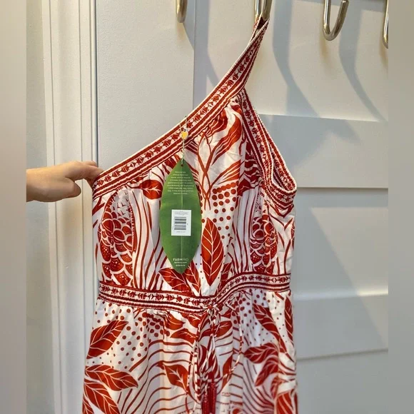 Farm Rio one shoulder red and white maxi dress​ - Picture 11 of 11